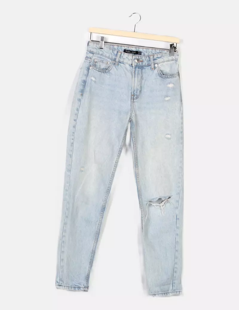 Bershka Jeans azul claro denim