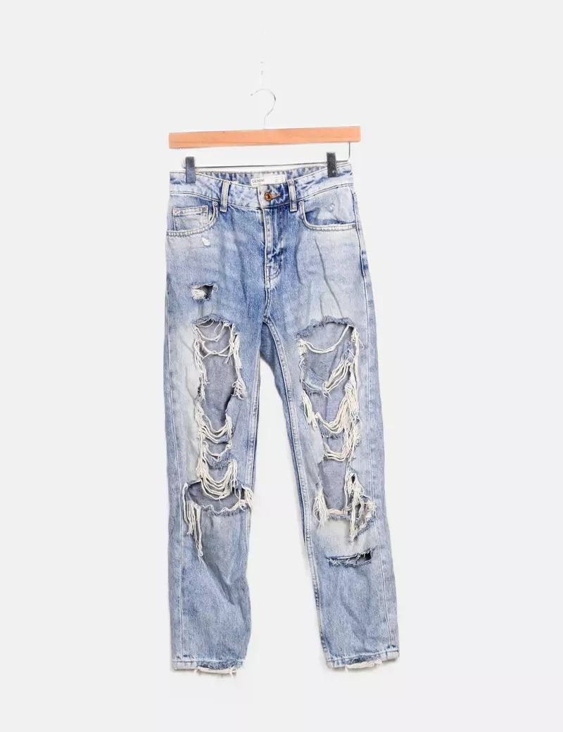 Bershka Jeans azul roto