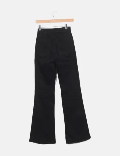 Bershka Jeans denim flare negro