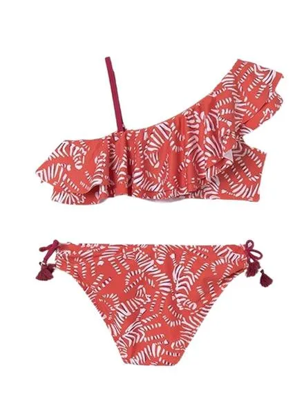 Bikini Mayoral Asimétrico Coral Para Niña