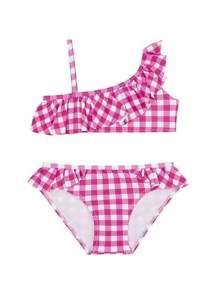 bikini mayoral vichy rosa fucsia para niña