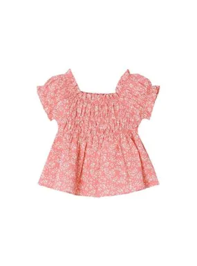 Blusa Mayoral Seersucker Estampada Rosa para Niña