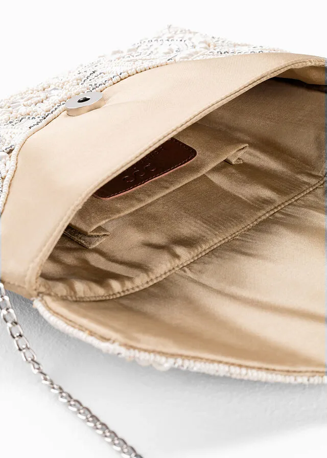 Bolso clutch Crema