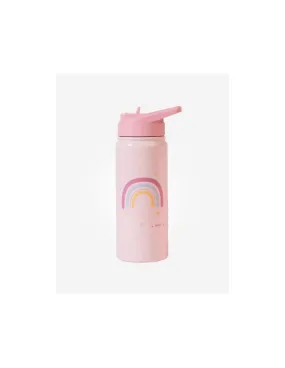 BOTELLA TÉRMICA INFANTIL CON PAJITA 500 ML ROSA SARO