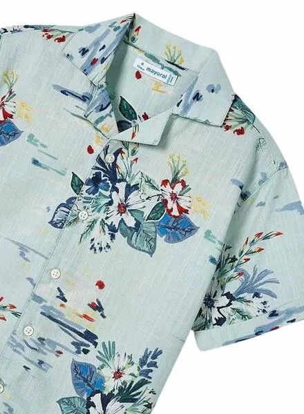 Camisa Mayoral Resort Estampado Floral Para Niño