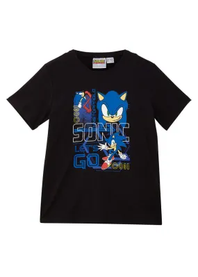 Camiseta infantil de Sonic Negro estampado