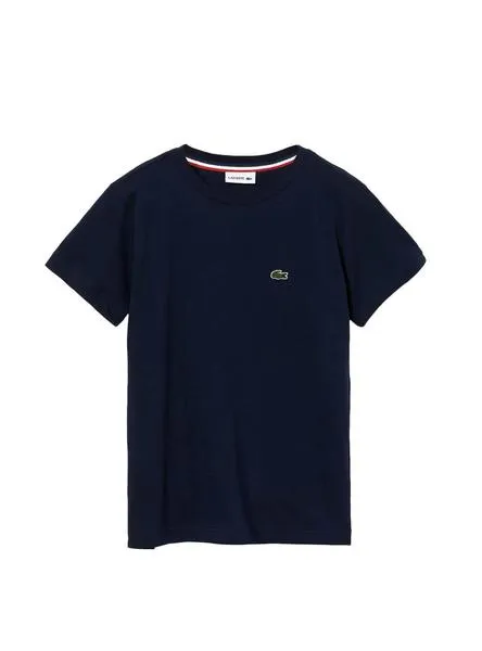 camiseta lacoste basic azul marino para niño