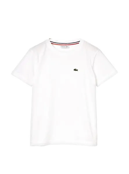 camiseta lacoste basic blanco para niño