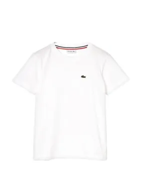 camiseta lacoste basic blanco para niño