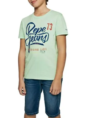 camiseta pepe jeans abadie verde para niño