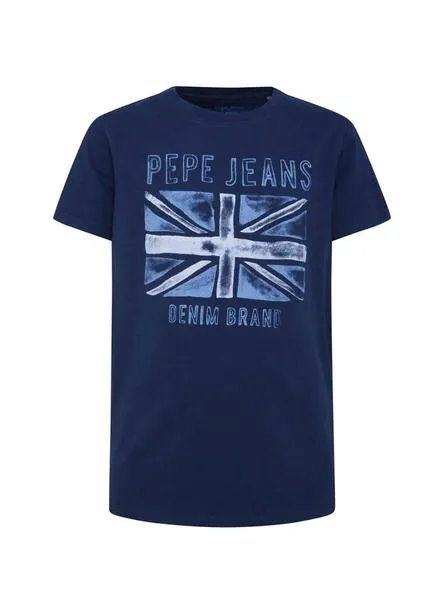 camiseta pepe jeans anton azul para niño