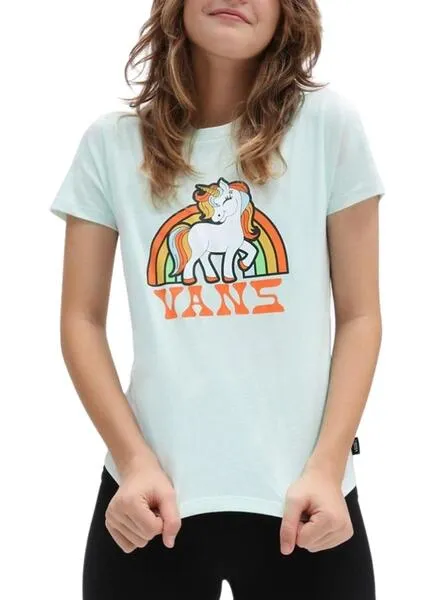 Camiseta Vans Unicorn Rainbow Verde para Niña