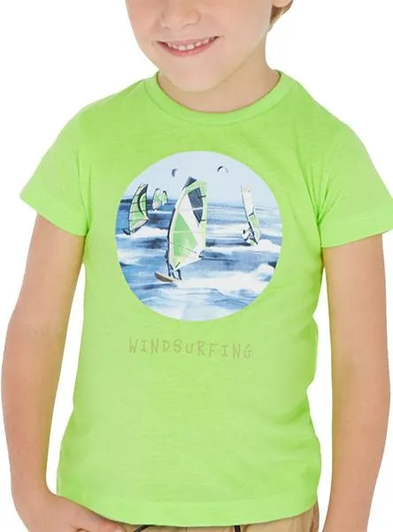 camisetas mayoral windsurf verde para niño