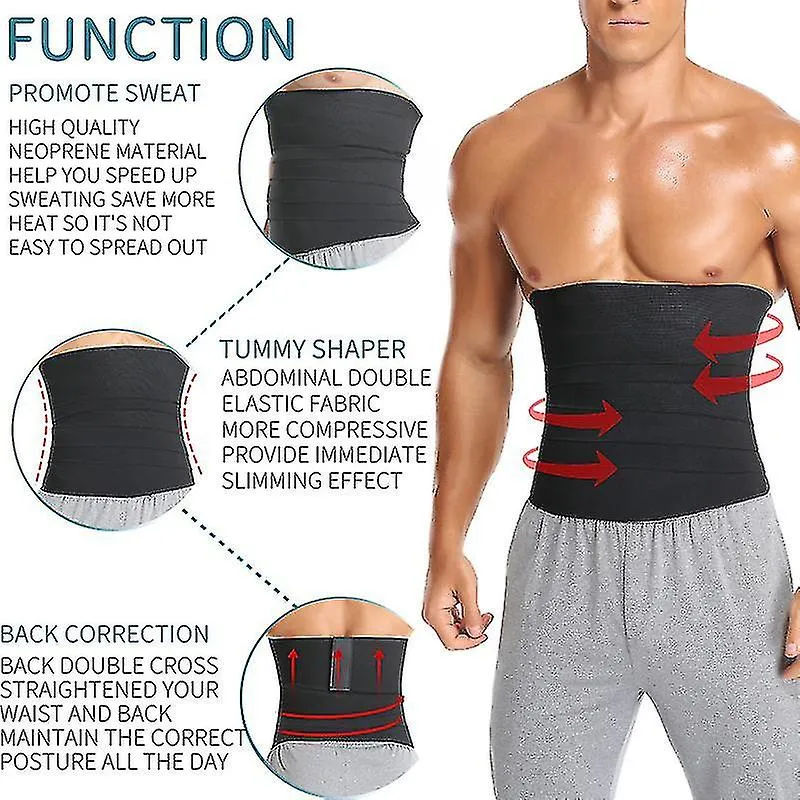 Entrenador de cintura para hombre Reductor de abdomen masculino Snatch Me Up Vendaje Envoltura Cinturón adelgazante Body Shaper 