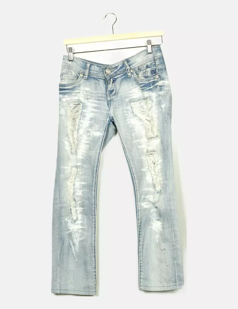 JEANS Pantalón azul desgastado