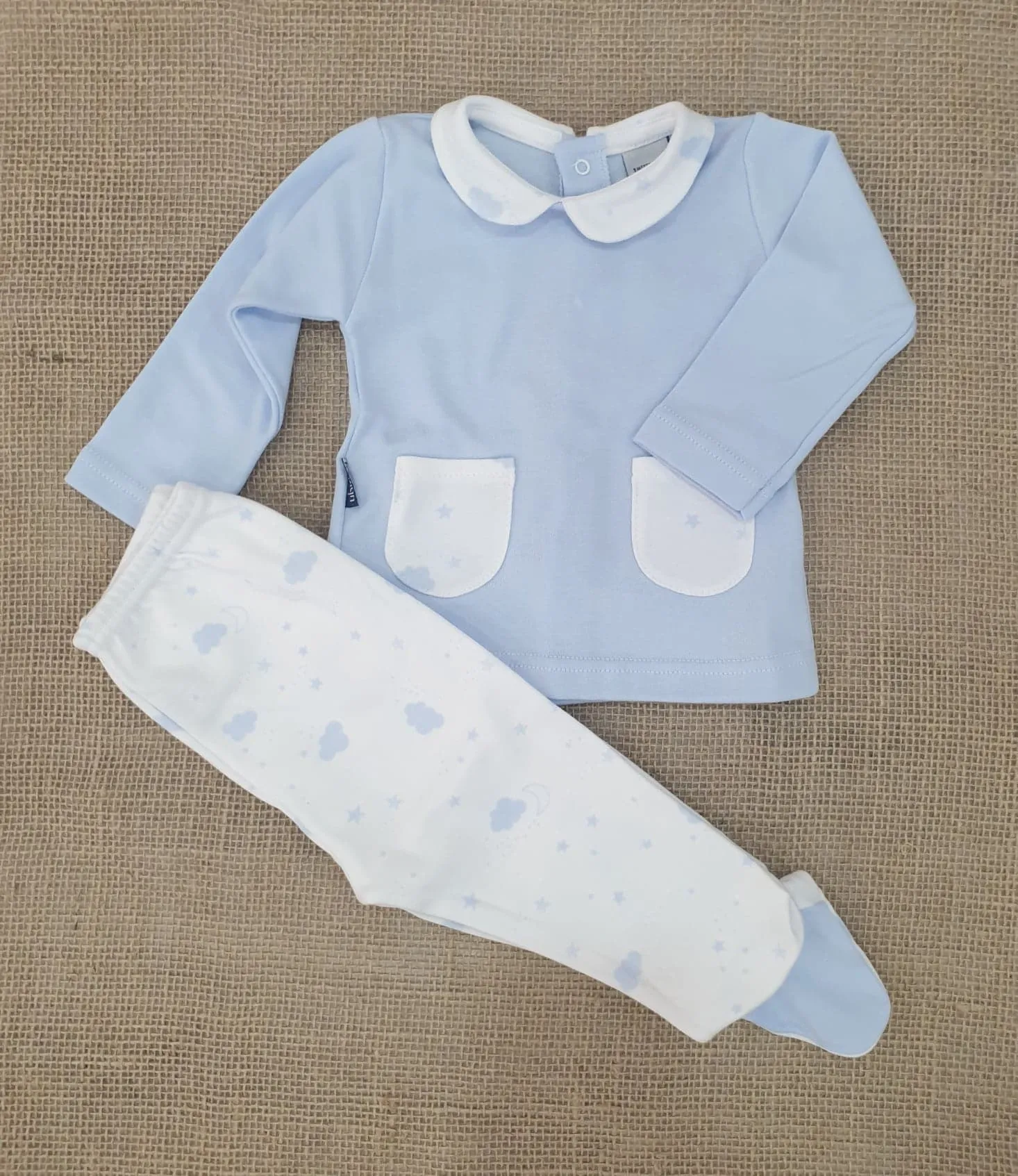 PIJAMA 2 piezas BEBE ALGODON BABIDU R500124 CELESTE