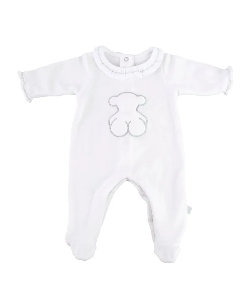 Pijama Bebe Baby Tous Blanco Cuello Volante