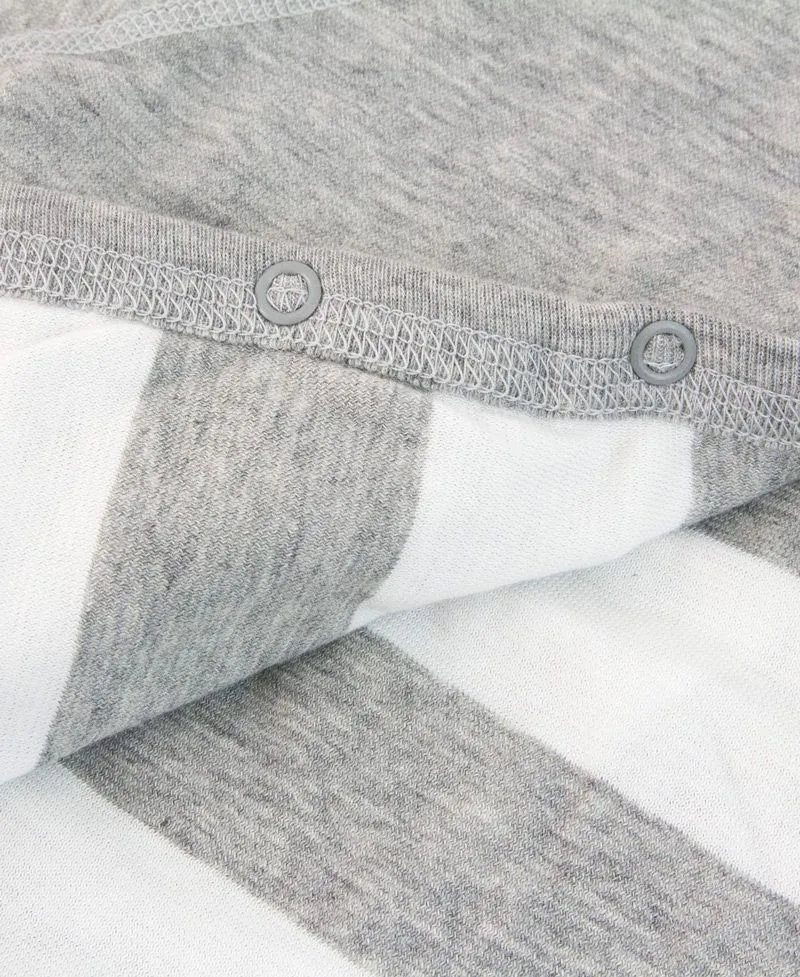 Pijama Bebe Petit Bateau Gris Rayas Con Chaqueta