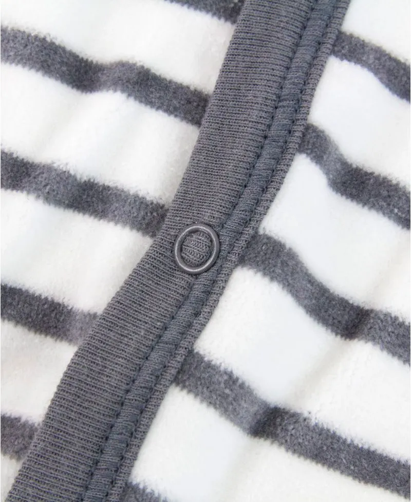 Pijama Bebe Petit Bateau Gris Rayas Corchetes