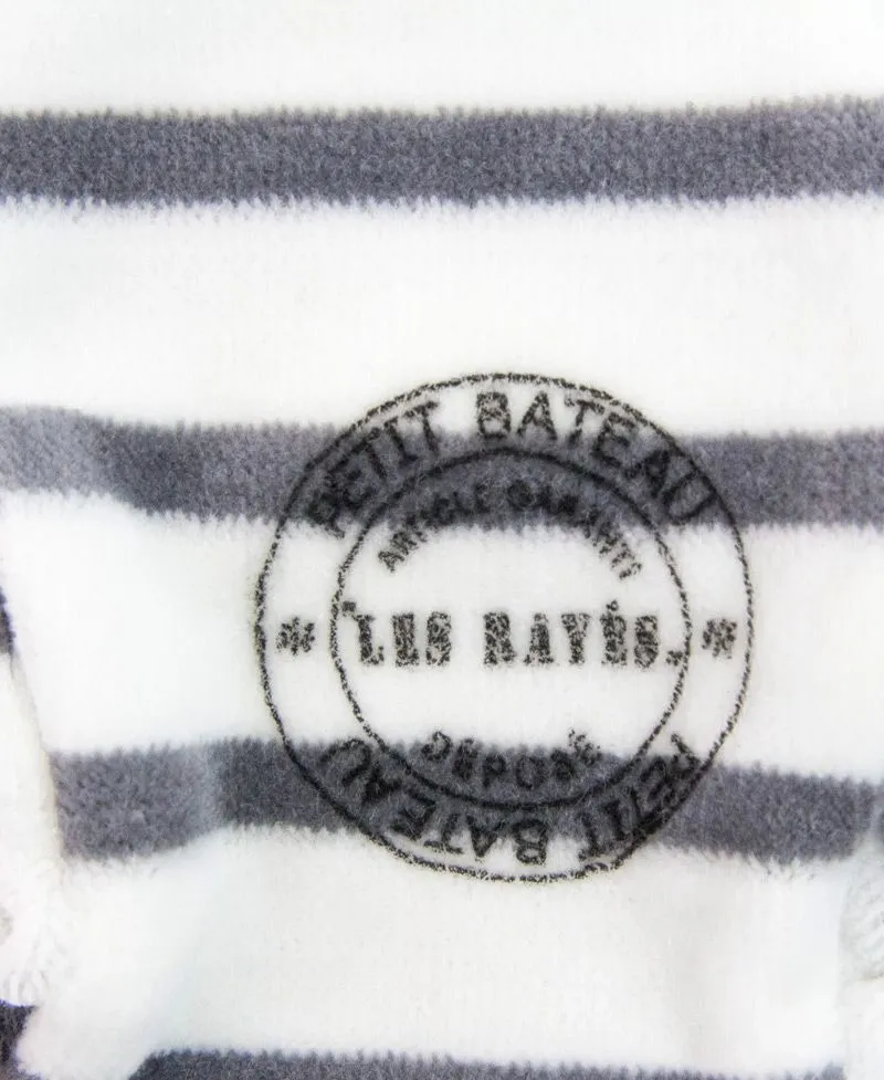 Pijama Bebe Petit Bateau Gris Rayas Corchetes