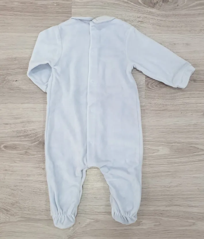 PIJAMA BEBE TERCIOPELO ENTERIZO CRICRI R510036 AZUL / GRIS