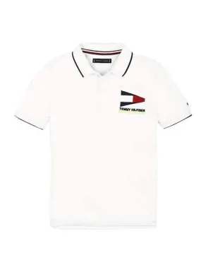 polo tommy hilfiger badge blanco para niño