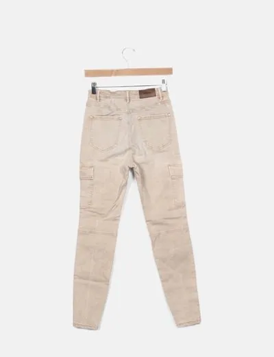 Stradivarius Jeans beige skinny cargo