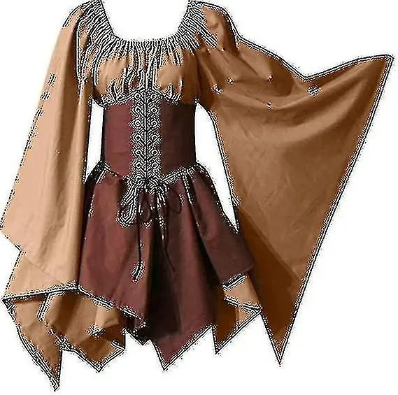 Trajes renacentistas medievales para mujeres Vestido de corsé pirata Manga de bengala para mujeres Vestido corto tradicional irl