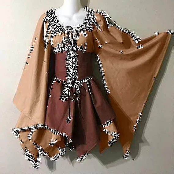 Trajes renacentistas medievales para mujeres Vestido de corsé pirata Manga de bengala para mujeres Vestido corto tradicional irl