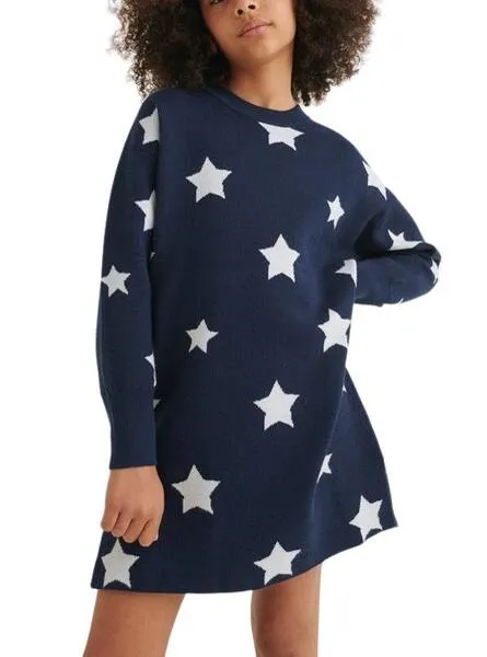 Vestido Mayoral Estrellas Marino Para Niña