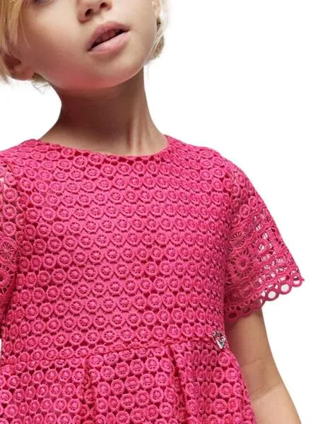 Vestido Mayoral Guipur Rosa para Niña