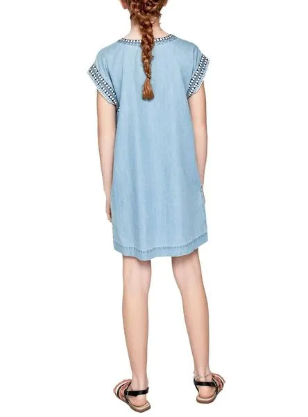 vestido pepe jeans rocio azul para niña