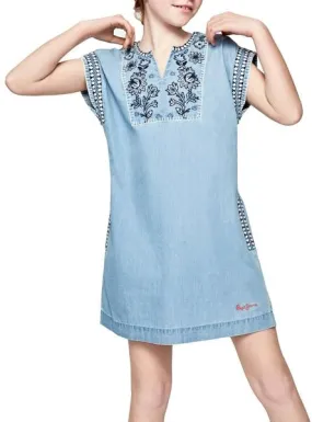 vestido pepe jeans rocio azul para niña