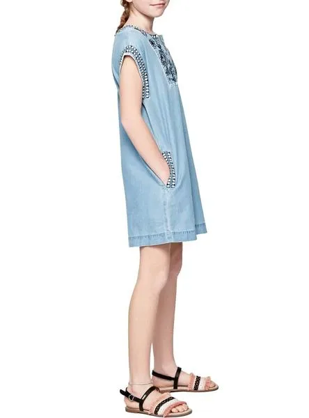 vestido pepe jeans rocio azul para niña