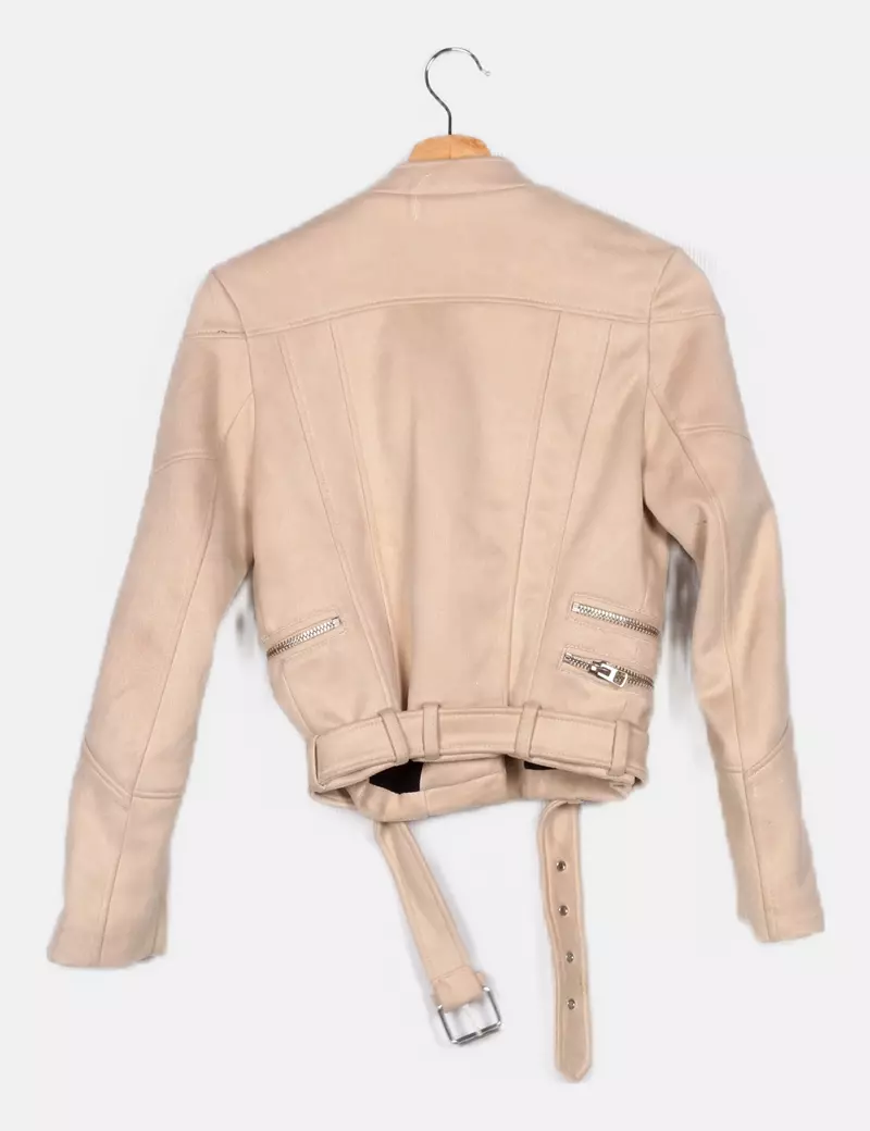 Zara Chaqueta beige texturizada