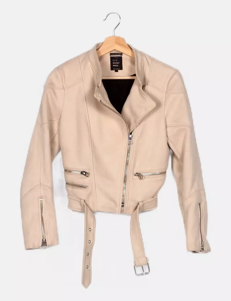 Zara Chaqueta beige texturizada