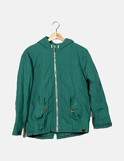 Zara Chaqueta verde capucha