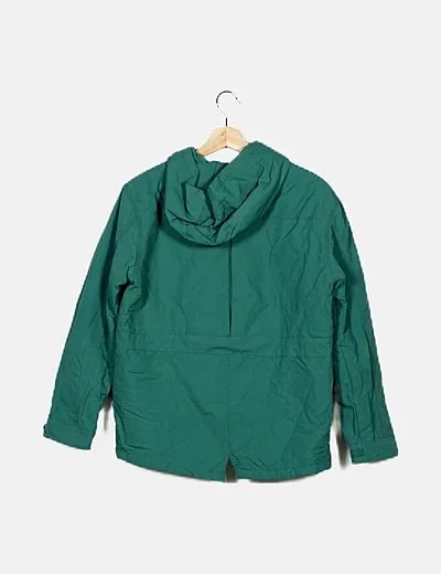 Zara Chaqueta verde capucha